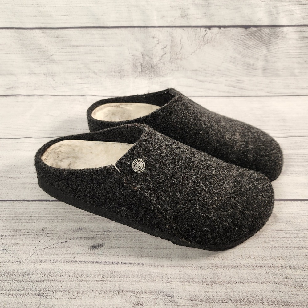 Birkenstock Zermatt Shearling Wool Clog Slippers Charcoal Gray EU 39 US 8